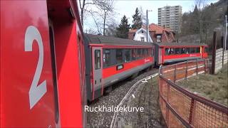 Fahrt mit der Appenzeller Bahn von St Gallen nach Riethüsli durch die Ruckhalde [upl. by Anelagna478]