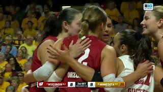 7 Wisconsin vs 16 Minnesota  2024 College Womens Volleyball Highlights [upl. by Annavaj320]