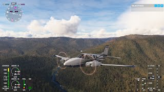 Beechcraft Baron G58 Flight from Snowy Range to Jindabyne Flight Sim [upl. by Sirac]