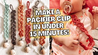 Easy CROCHET Pacifier Clip that you can make in under 15 minutes  TUTORIAL  CJ Design [upl. by Cleodel302]