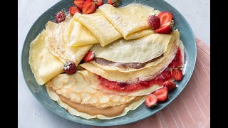 Perfectly Easy Crepes  Breakfast Recipes  Weelicious [upl. by Dowdell]