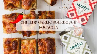 Chilli and Garlic Sourdough Focaccia  🌶️🌿 [upl. by Dnesnwot407]