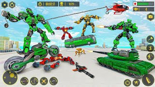 Army Robot Transform Battle Games  Flying Car Jet Bus Games  Army Robot Car Transformation Games [upl. by Ennayt]