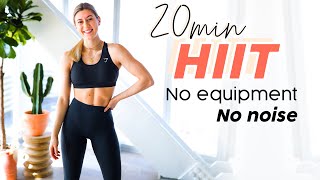 20 MIN HOME HIIT WORKOUT  No equipment no noise no impact [upl. by Ynohtnacram]