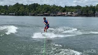 Wakeboarding behind Carolina Skiff Ultra Elite 23 with Turboswing [upl. by Cleveland]