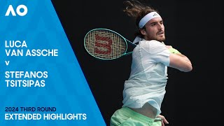 Luca Van Assche v Stefanos Tsitsipas Extended Highlights  Australian Open 2024 Third Round [upl. by Niamjneb539]