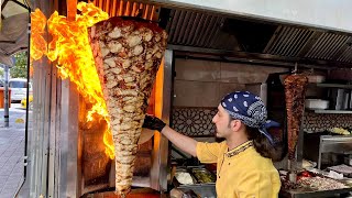 100 KG Chicken Shawarma Stands on a Single nail  Syrian Shawarma in ISTANBUL [upl. by Sonni]