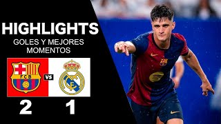 BARCELONA vs REAL MADRID 21  RESUMEN y GOLES  AMISTOSO 2024 [upl. by Aihsem473]