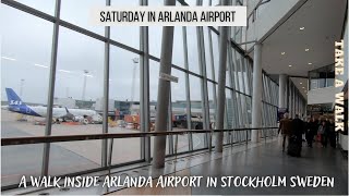 Arlanda airport Stockholm Sweden A walk in terminal 5 on a saturday the biggest Airport in Sweden [upl. by Aeneas]