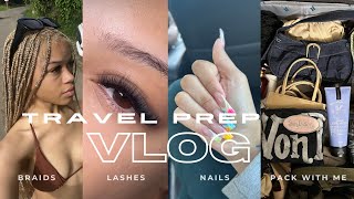 Travel Prep for PR Vlog  Braids Nails Lashes Pack with me amp more  Kylie Gabbana [upl. by Thoma]