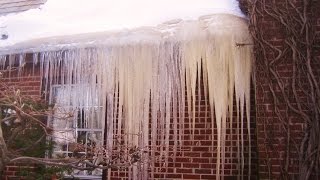 Roof Ice Dam Removal With Professional Roofer Brian Smith [upl. by Ahsad]