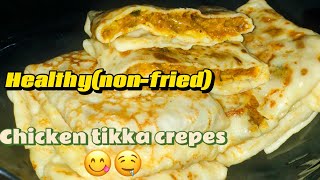 chicken tikka crepes using chees How to make crepe at home easy and tasty [upl. by Garek970]