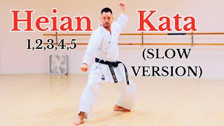 ALL 5 HEIAN KATA OF SHOTOKAN KARATE Slow Version [upl. by Belinda]