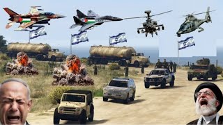 Irani Fighter jets amp War Helicopters Attack On Israeli Army Oil Tankers Convoy In Jerusalem GTA5 [upl. by Rizzo]