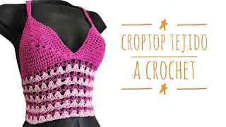 👚 Súper rápido y fácil top calado a crochet ganchillo tutorial crochetpatterns [upl. by Minsk]