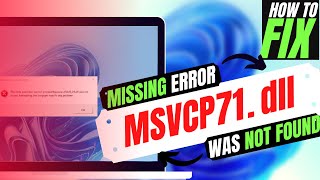 ✅✅✅ How To Fix MSVCP71dll Missing from your computer ❌ Not Found Error 💻Windows 10\7\11💻32 64 bit [upl. by Brittnee]