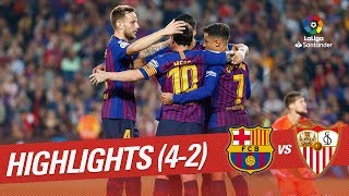 Resumen de FC Barcelona vs Sevilla FC 42 [upl. by Nosam]