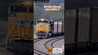 MoW vehicle passes coal train at Hesperia CA shorts [upl. by Eatnohs]