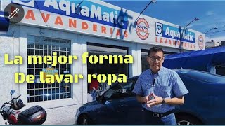 Así se lava la ropa en una LAVANDERÍA AquaMatic lavanderias lavadoras [upl. by Lyrrad]