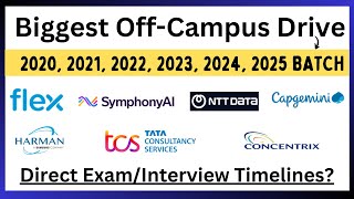 TCS Capgemini Harman Hiring  Biggest OffCampus Drive  2021 2022 2023 2024 2025 BATCH [upl. by Akemak]