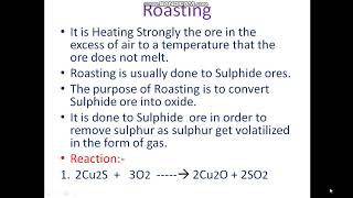 Chemistry  Important processes  Smelting Roasting and Calcination  Metallurgy Part 5  English [upl. by Macnair]