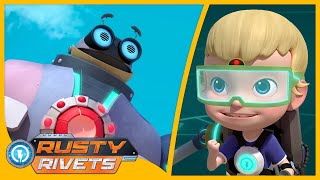 Rusty Makes a LifeSized Video Game  Rusty Rivets  Cartoons for Kids [upl. by Mohr]