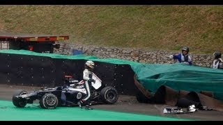 Maldonado Crash  GP Brasil [upl. by Airetak416]