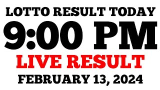 Lotto Result Today 9PM Draw February 13 2024 Tuesday PCSO LIVE Result [upl. by Shimkus]