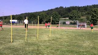 Torschuss Training Teil 1 INTERSPORT kicker Fußballcamp Heideck [upl. by Arebma]