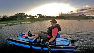 Worlds smallest pedal drive kayak Riot Mako 85 water demo [upl. by Belayneh]