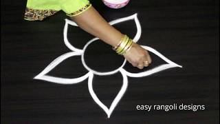 Cute amp small rangoli kolam designs with out dots  easy amp simple beginners muggulu [upl. by Hebbe]