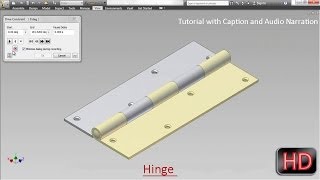 HingeAutodesk Inventor Tutorial with caption and audio narration [upl. by Lleihsad]