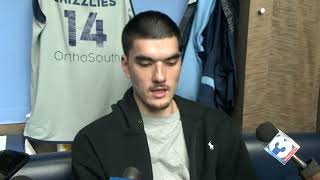 Zach Edey postgame media availabilityGrizzlies vs Hornets preseason [upl. by Arundell]