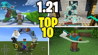 TOP 10 MELHORES ADDONS PARA MINECRAFT PE 121 [upl. by Ynnub337]