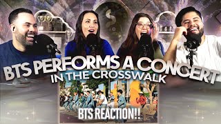 quotBTS Performs A Concert In The Crosswalkquot Reaction  Could they be any funnier 😂   Couples React [upl. by Darnoc]