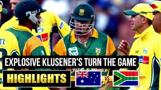 South Africa vs Australia  Close Finish  Lance Kluseners explosive innings turn the game  2002 [upl. by Orville]