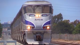 Amtrak Trains  9 to 10 CAR LONG SURFLINERS [upl. by Wendell]