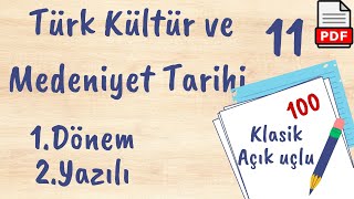 Türk Kültür ve Medeniyet Tarihi 11 Sınıf 1 Dönem 2 Yazılı Soruları açık uçlu  klasik PDF 202324 [upl. by Nallak]