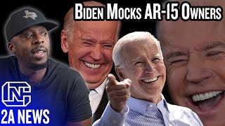 Biden Mocks AR15 Owners Thinking It Can Protect Them Against Government Tyranny [upl. by Kcirdehs713]