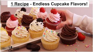 Make assorted Cupcakes USING 1 RECIPE 🧁 [upl. by Zoller]