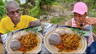 CURRY BANANA HEART with cassava Dumpling Sorrel and pineapple juice 😋Tour of Mandeville [upl. by Plerre]