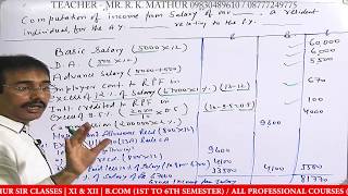 Income Under The Head Salaries with solved sums  Income From Salaries  Mathur Sir Classes [upl. by Ardy]