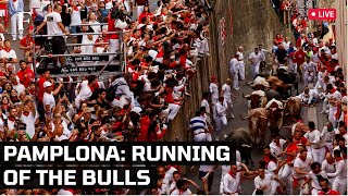 WATCH Spain  Running of the Bulls Takes Place at Pamplonas Annual San Fermin festival [upl. by Aztinay]