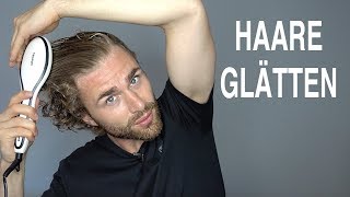 HAARE GLÄTTEN MÄNNER ● Haare glätten mit GLÄTTBÜRSTE  DANIEL KORTE [upl. by Ayikur]