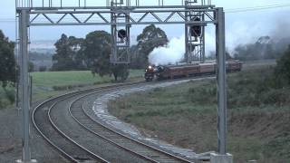 Australian Steam Trains R761 on the Gippsland line at night [upl. by Flem]