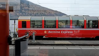 🚆 Bernina Express Train Travel  1st Class LeftSide Window View  December 2023  4K Ultra HD [upl. by Clancy191]