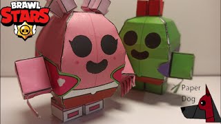 Making paper Sakura Spike Brawl Stars Papercraft [upl. by Sadye]