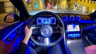 My MERCEDES CCLASS 2023  NIGHT POV test drive amp FULL REVIEW C 300 4MATIC AMG Line [upl. by Stovall]