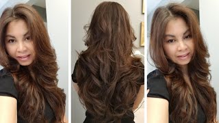 How to cut your own hair at home in long layers  Easy Long Layers Haircut [upl. by Arikat]