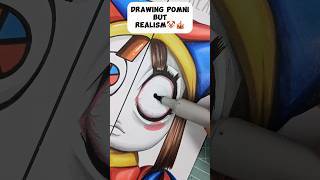 Drawing Pomni 🤡 from The Amazing Digital Circus 🎪 But Cartoon VS Realism ✨ pomni art drawing [upl. by Anidam389]